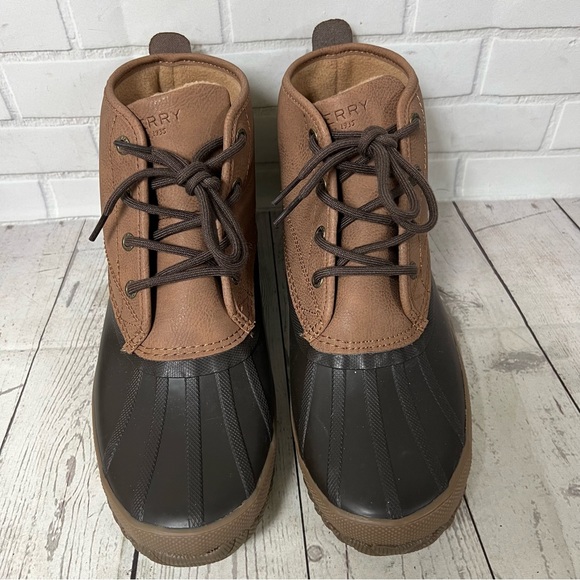 SPERRY BREAKWATER LEATHER DUCK BOOT - MEN\'S SIZE 9 NEW - BROWN FLEECE WATERPROOF main image 9